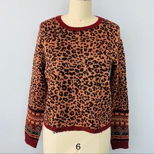Zara Animal Print Long Sleeve Sweater